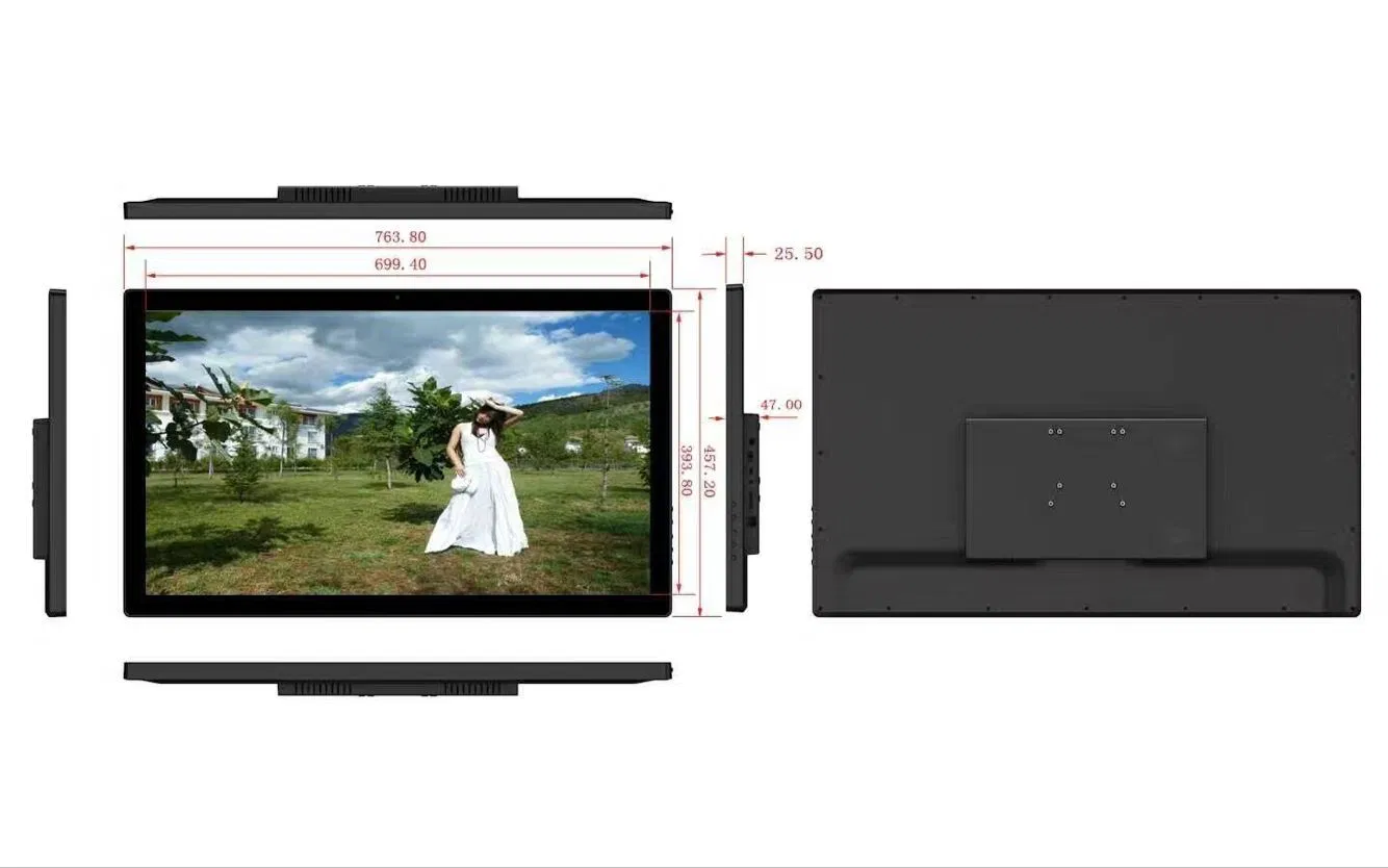 32 インチ WiFi 内蔵バッテリー HD LCD デジタル写真フォトフレーム USB、SD カードビデオ広告プレーヤープラスチックモニター付き